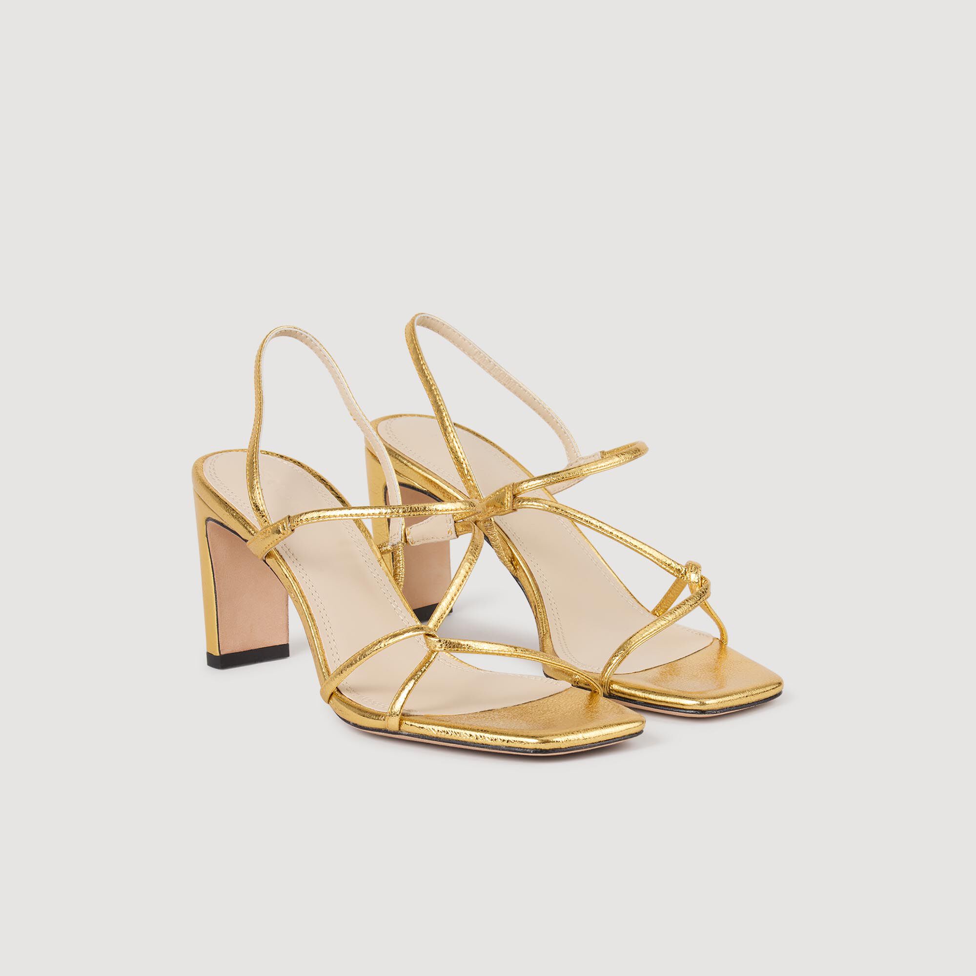 Geprägte Leder-Sandalen