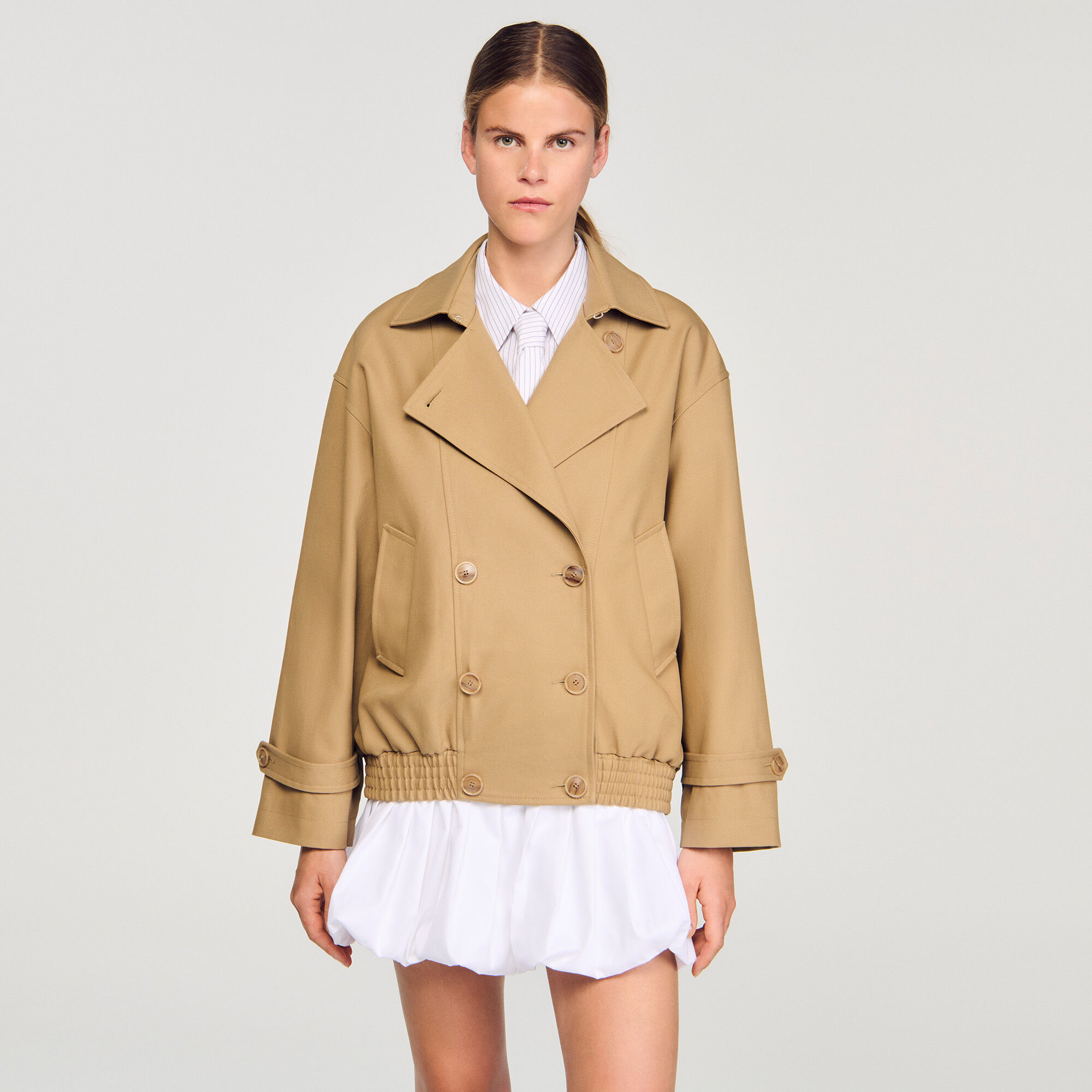 Kurze Oversize-Trenchcoat