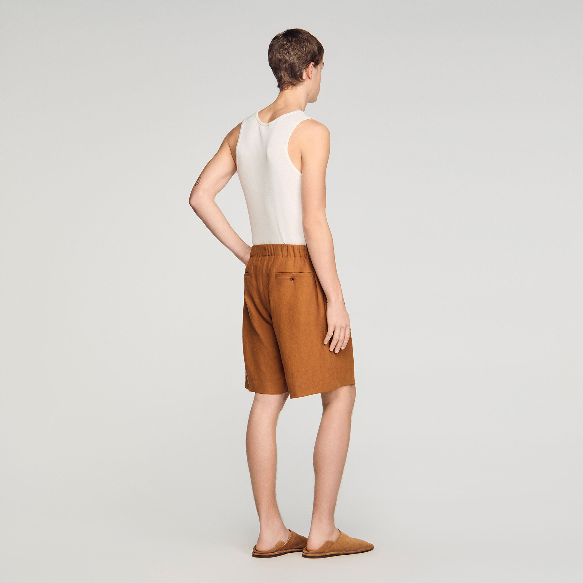 Hose aus Leinen mit elastischer Taille