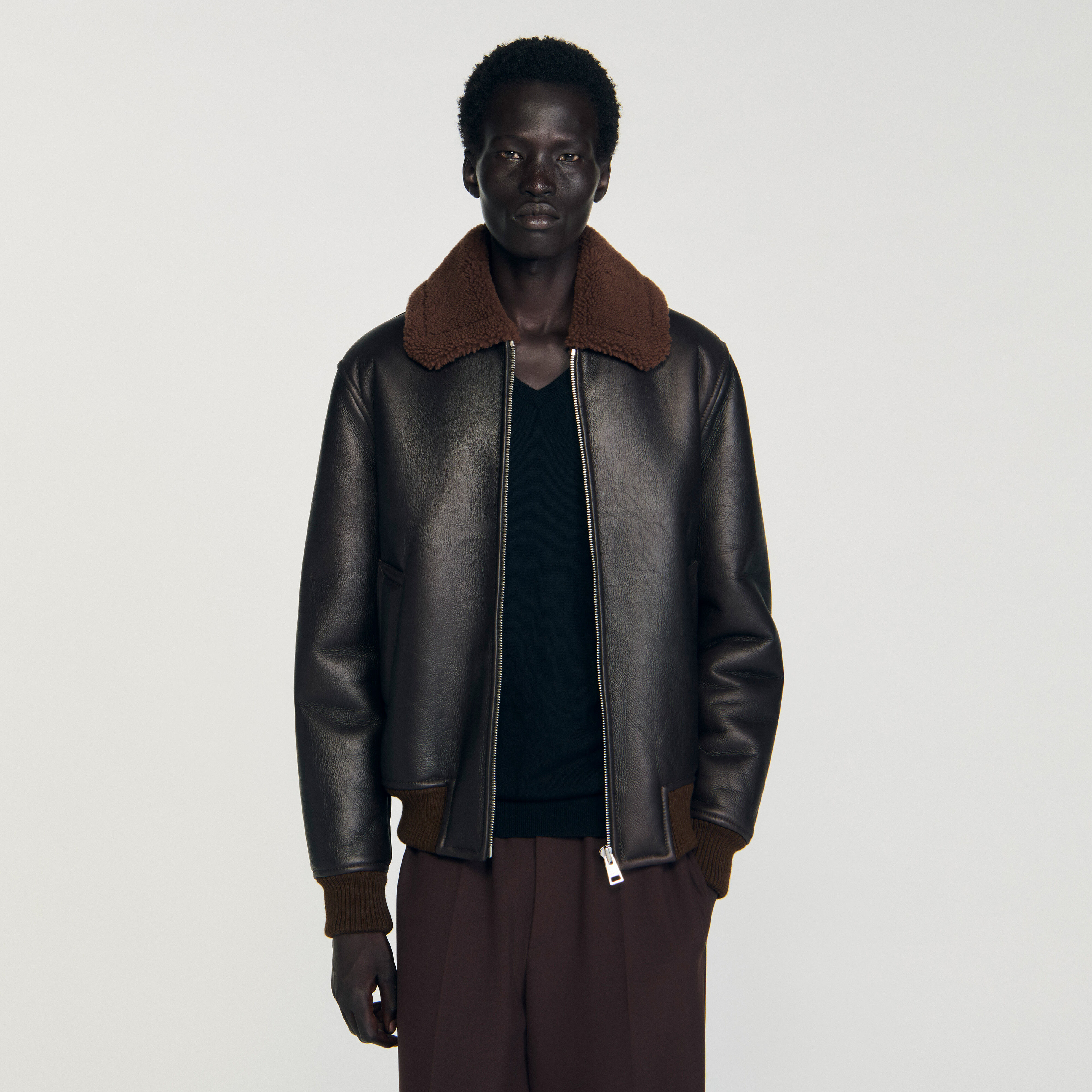 Umdrehbare Lederjacke