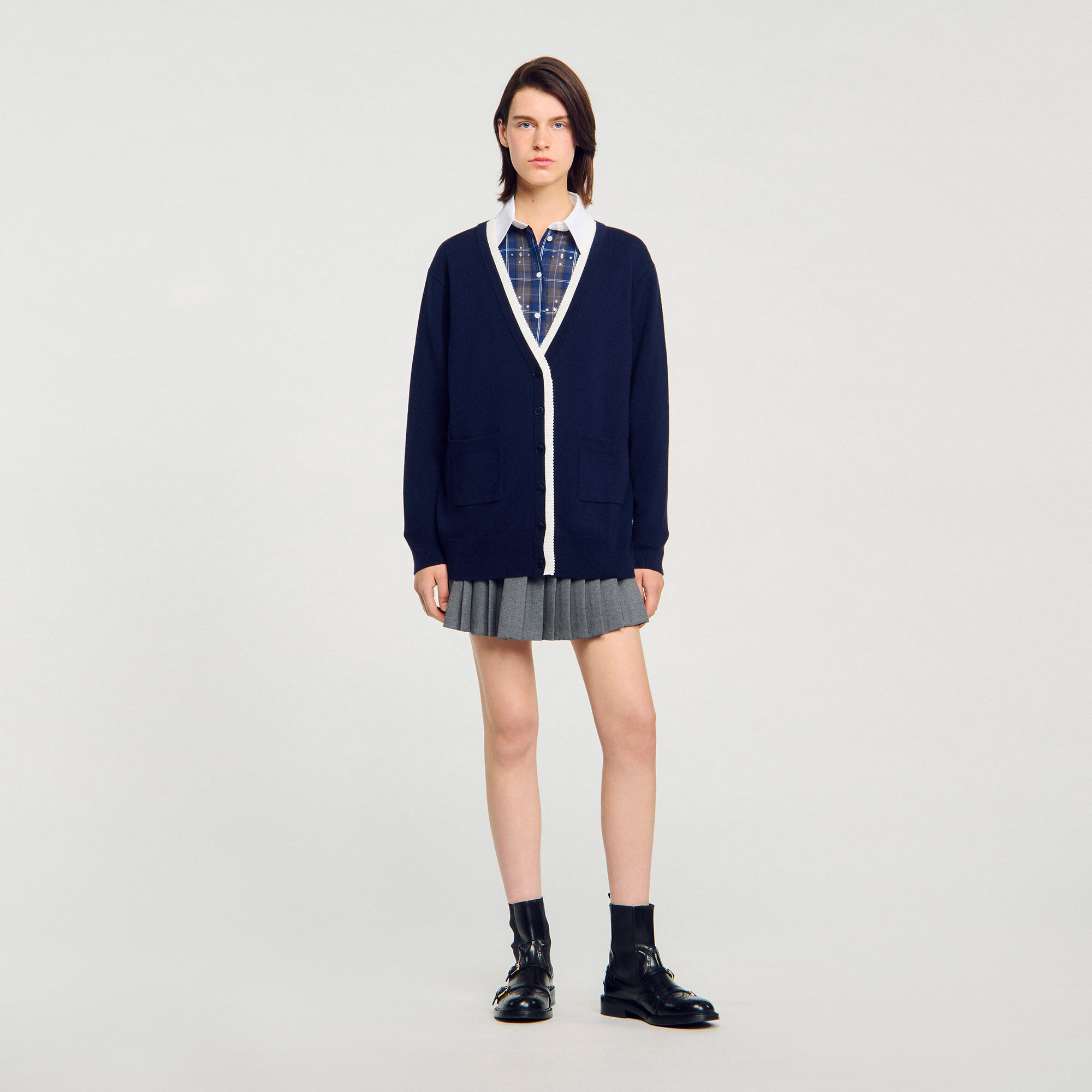Langer Two-Tone-Pullover