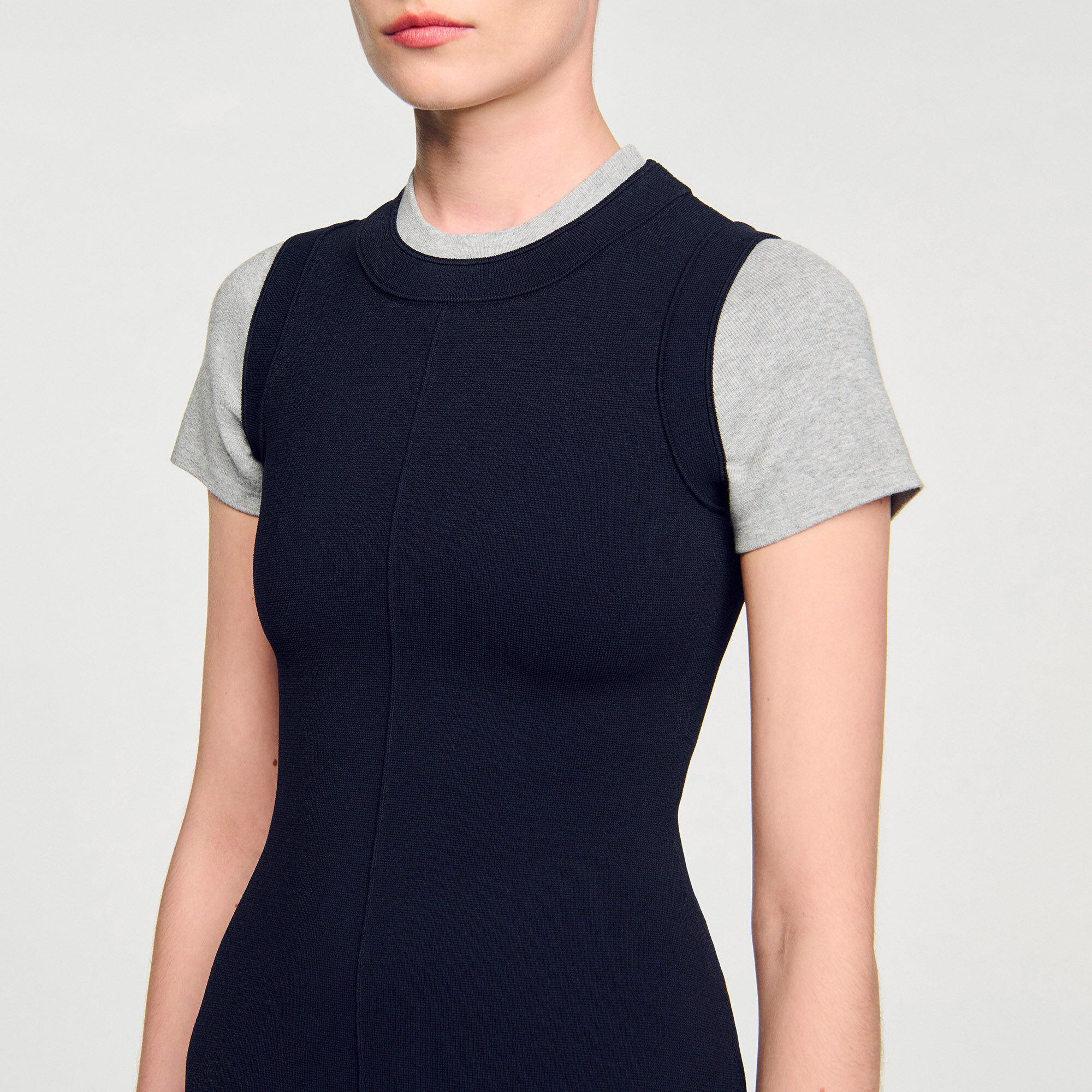 2-in-1 Minikleid aus Strick