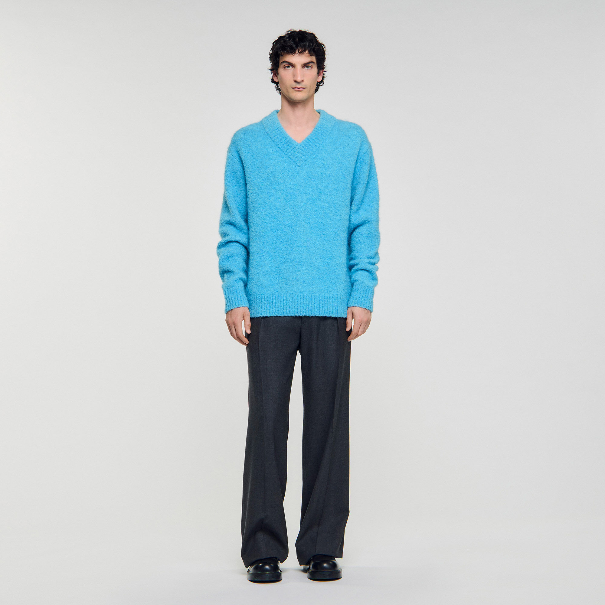 V-Ausschnitt Langarm-Pullover