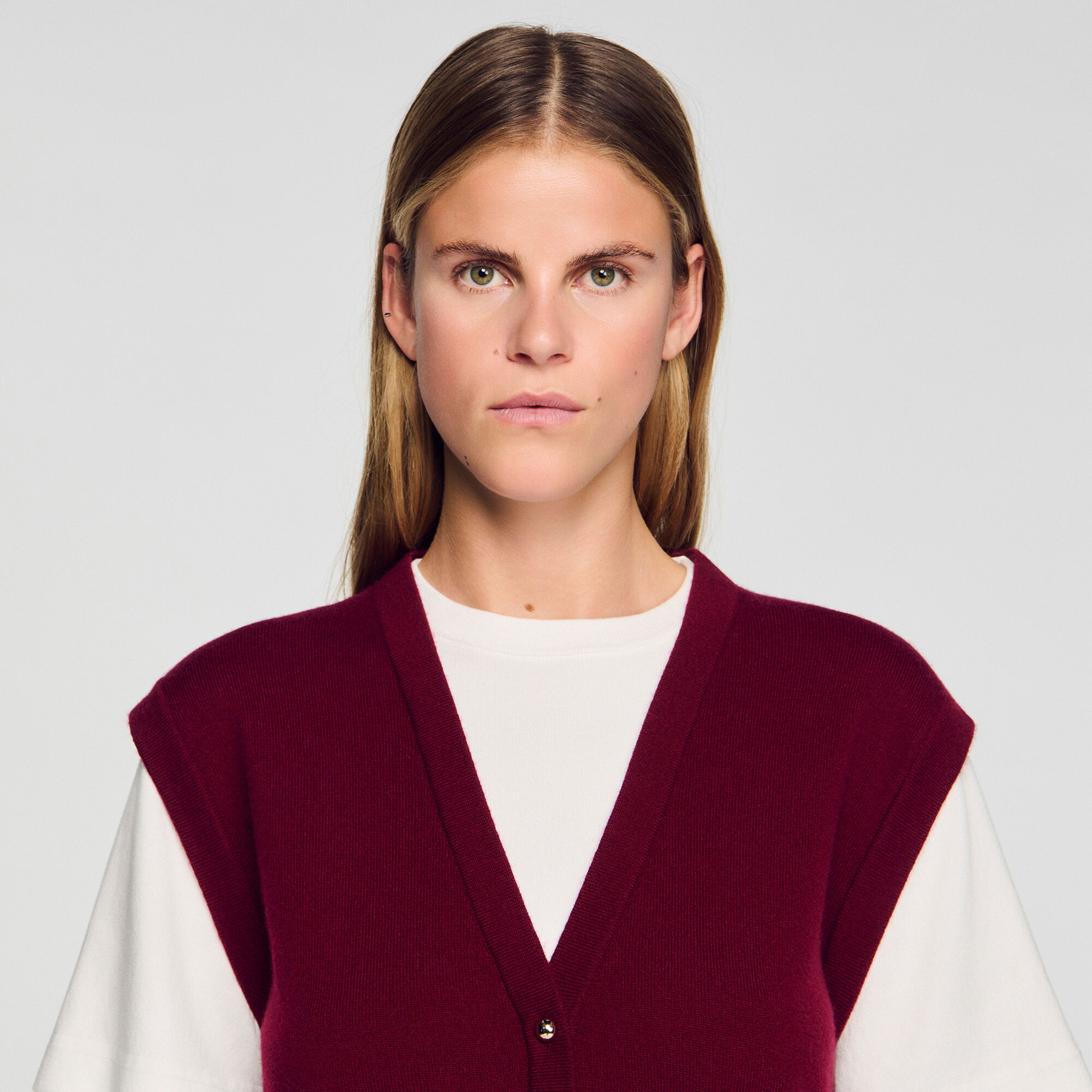 Two-tone-Woll- und Kaschmir-Pullover