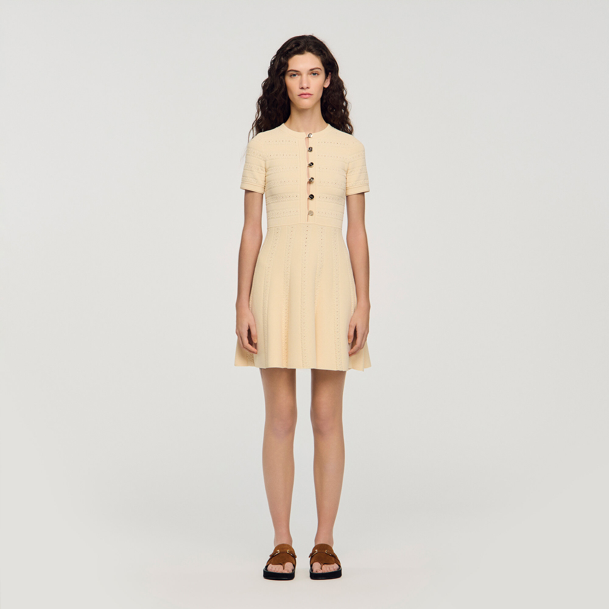 Minikleid aus Strick mit Blumenmuster