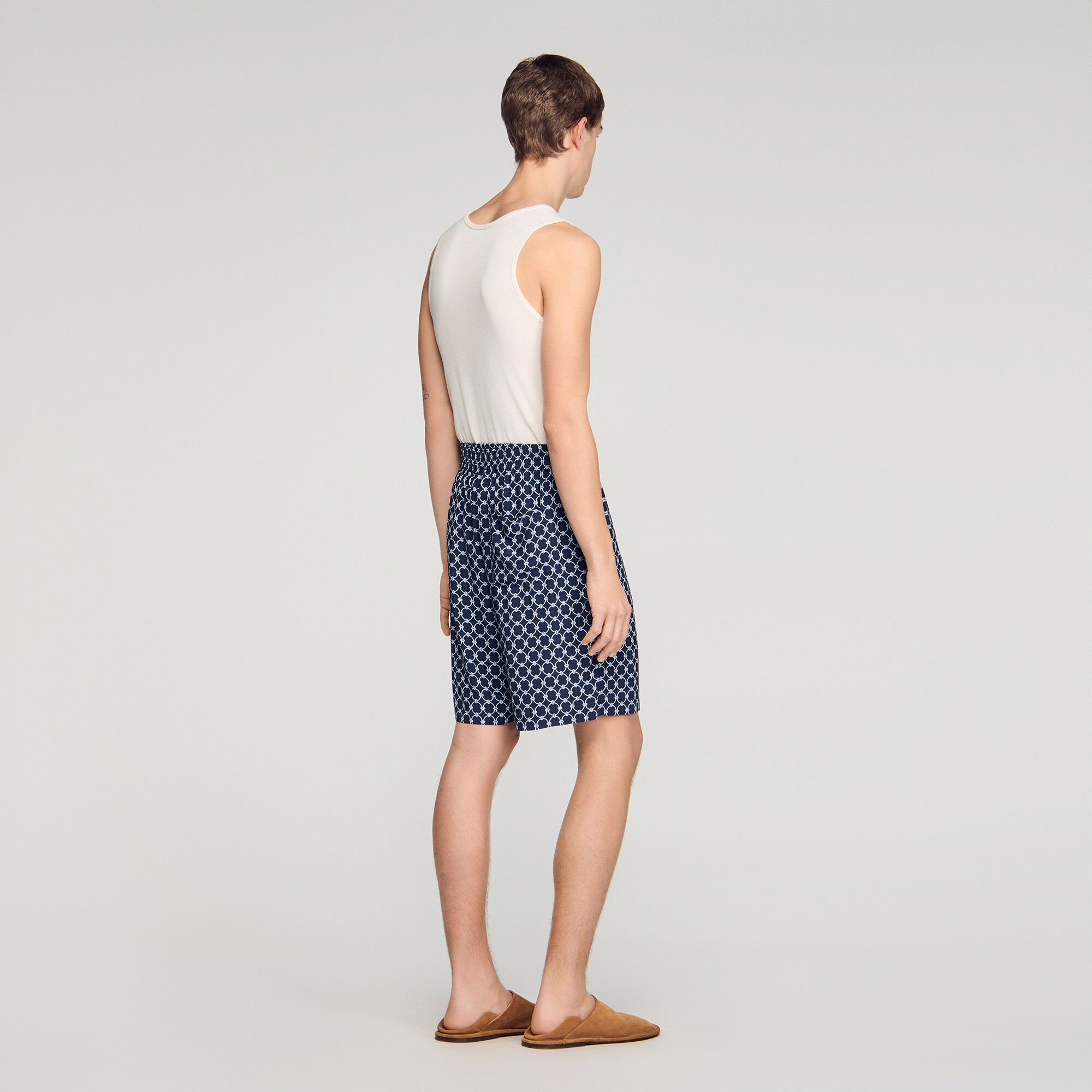 Link-Print-fließende Shorts