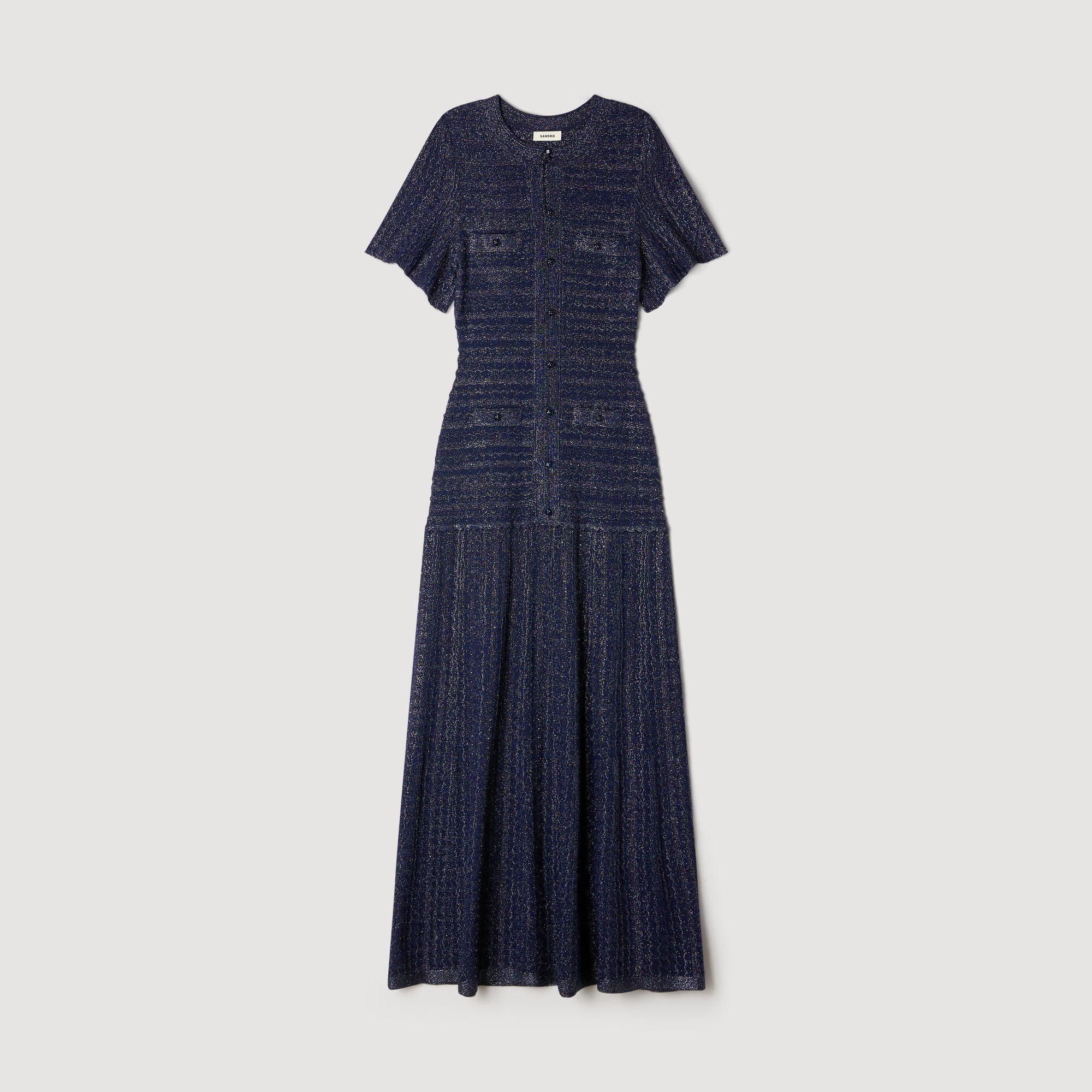 Glitzer-Strick-Maxikleid