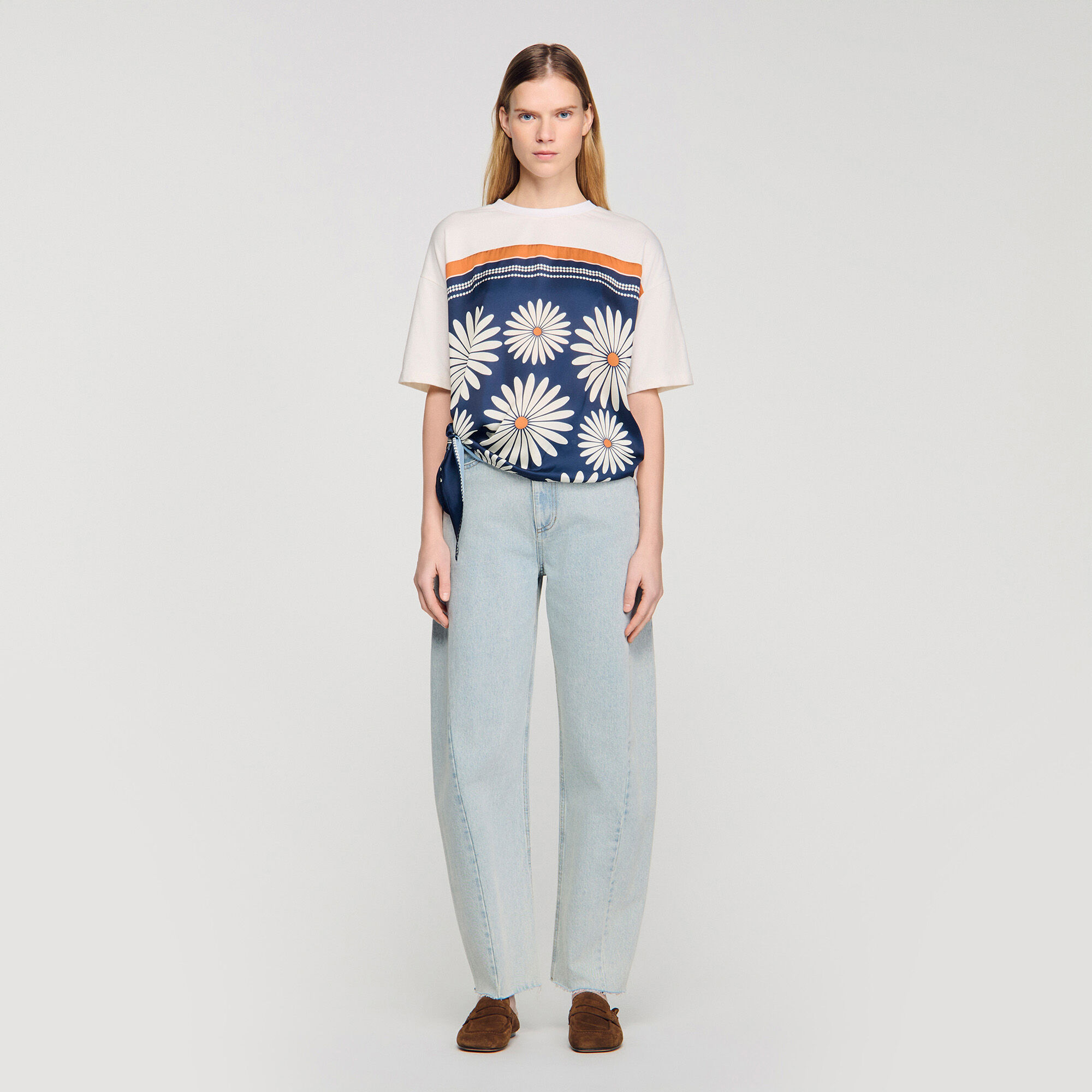 Seidenprint-T-Shirt