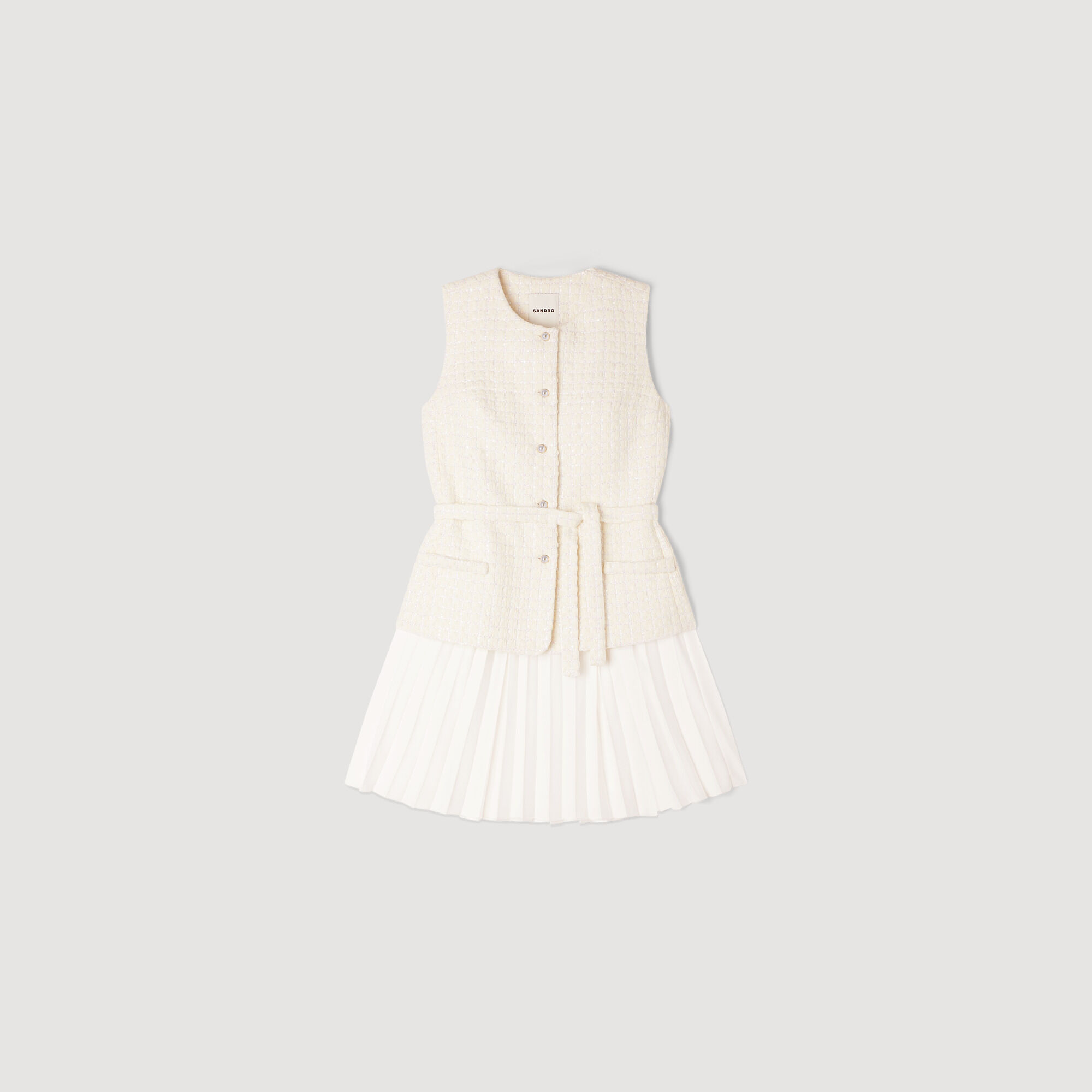 Mini-Kleid aus zwei Materialien