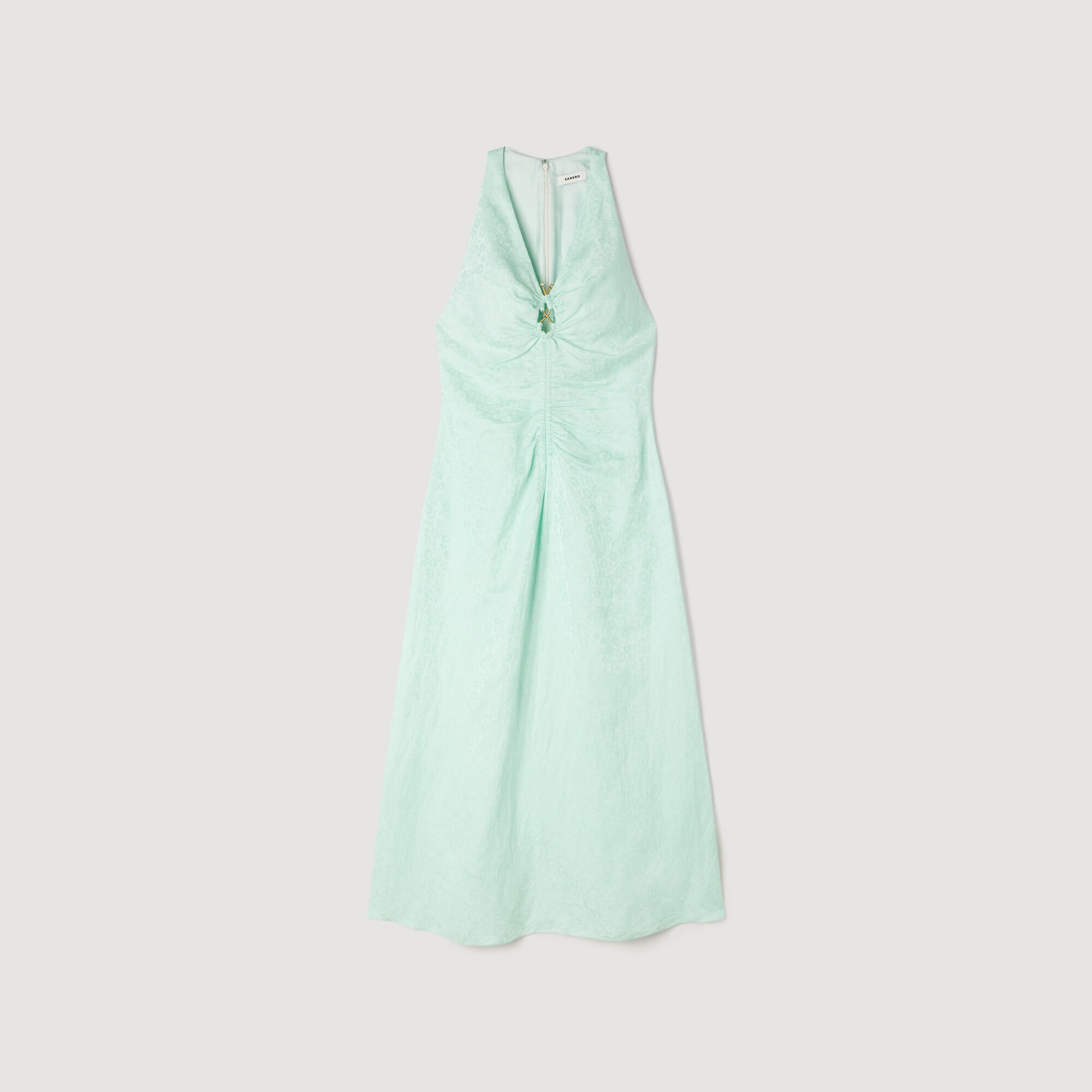 V-Ausschnitt Blumenmuster Maxikleid