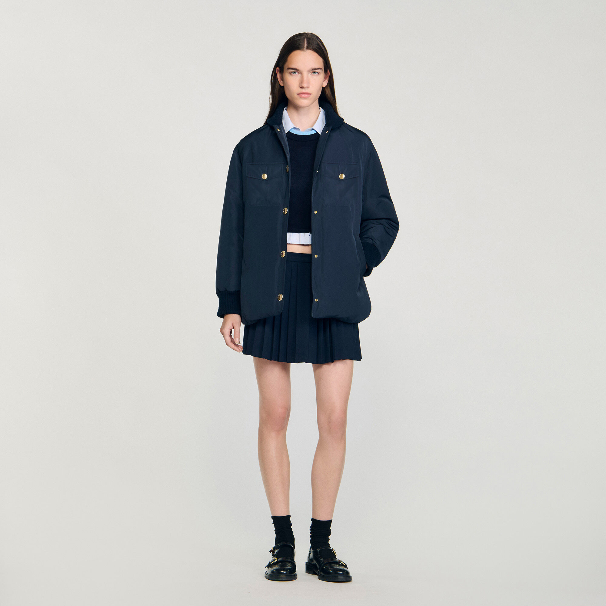 Pufferjacke mit Teddykragen