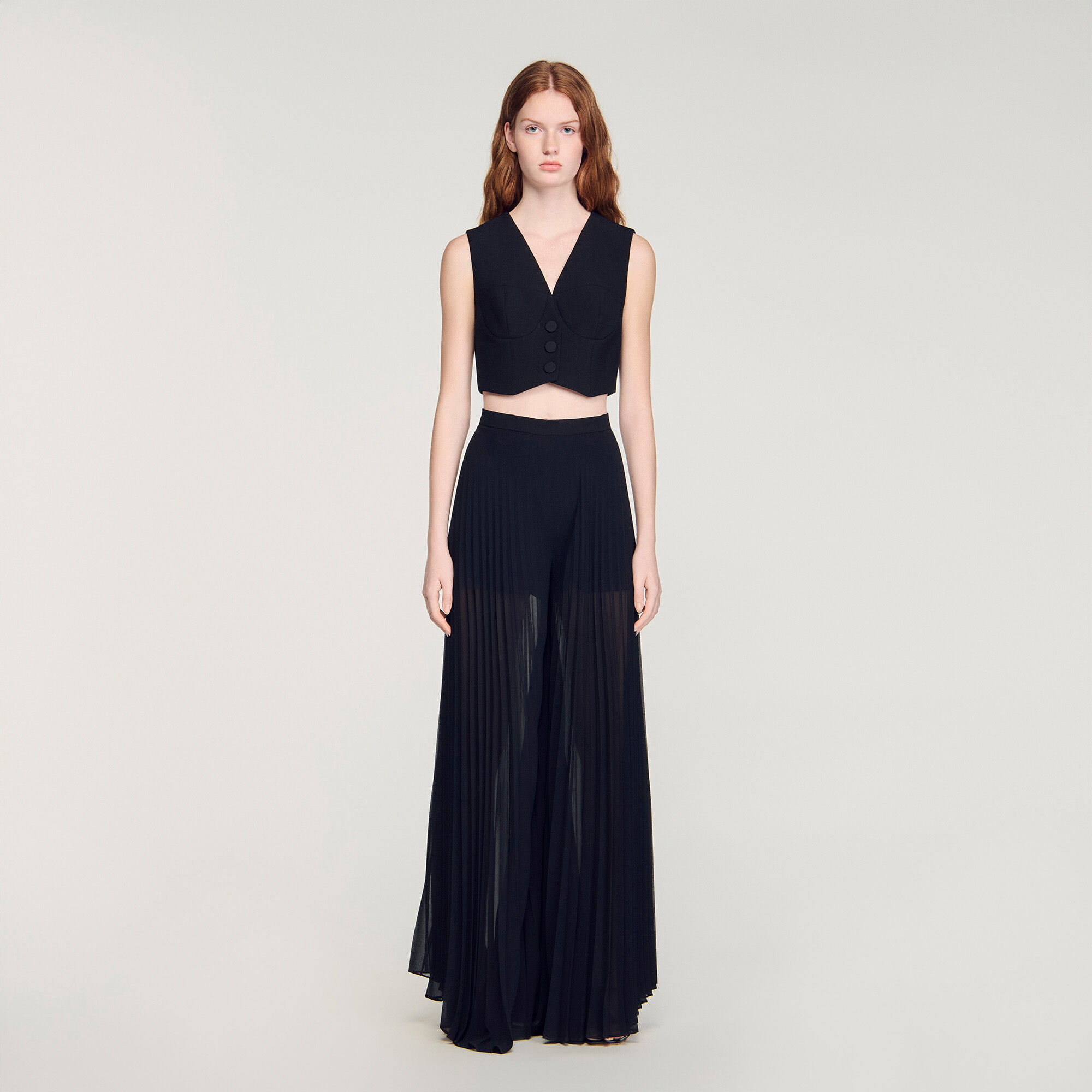 Pleated weite Hosen